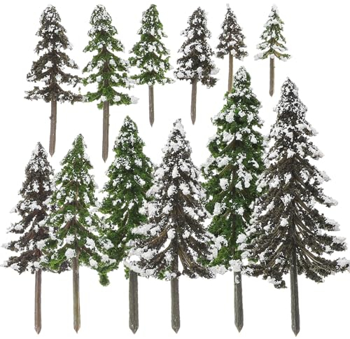 Operitacx 12pcs Cedar Sand Table Model Model Train Sets Sand Tray Miniatures Realistic Model Trees Landscape Decorations Greenery Model Train Trees Micro Scene Layout Props Pine Tree Model