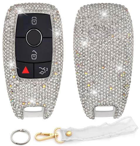 Ornater Key Fob Cover Compatible with Mercedes Benz C E S M CLS CLK GLK GLC G Class Bling Crystal Rhinestone Diamond Key Case