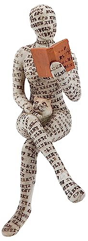 Harz-Statue für Lesende Frau, Innovative Damen-Lesung aus Zellstoff, Geformte Bücherregal-Dekoration, Denker-Stil, Harz-Statue für Zuhause, Büro,(2 kleine Sägeblätter und 2 große Sägeblätter)