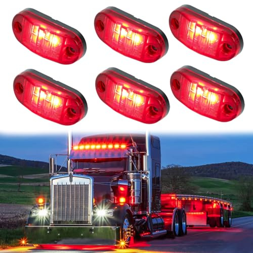 DREAMIZER Auto Seitenleuchten, Universelle 12V-30V Seitenmarkierungsleuchte, 6pcs Auto Seitenleuchten Lampen Indikatoren der Position für LKW Anhänger Van Caravan Lorry Camper Pickups Bus Boot, 6000k