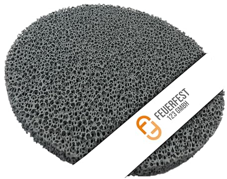 Feuerfest 123 - Feinstaubfilter Kaminofen Rund Ø 270x25 mm, Feinstaub Rußfilter zum nachrüsten Kamine & Öfen, Reduzierung Feinstaub durch Schaumkeramische Filter, hitzebeständig bis 1.650 °C