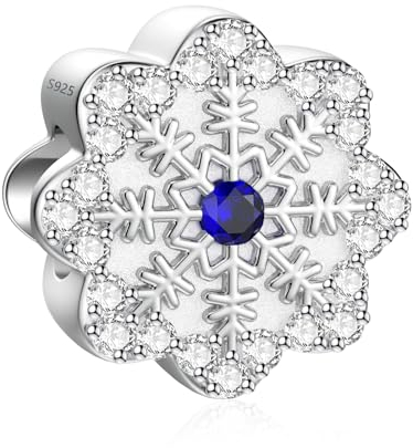 SEVENWELL Schneeflocken Charms Weihnachts Charms für Pandora Charms aus 925er Sterlingsilber