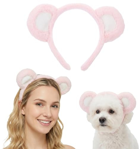 Beavorty Bärenohren-Stirnband Niedliches Bären-Stirnband Tierohren-Kopfbedeckung zum Schminken Des Gesichts Bärenohren-Haarreifen für Mottoparty-Cosplay