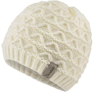 Sterntaler Strickmütze mit Regenbogen Muster - Mädchen Beanie einfarbig, gefüttert mit weichem Baumwollfleece - Baby Wintermütze mit Strickmuster- Ecru, 49