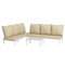 Outsunny Set di 2 Lettino Prendisole e Tavolino da Giardino in Vetro, Salotto da Giardino, Sdraio con Schienale Regolabile a 5 Livelli e Cuscini Imbottiti, Beige