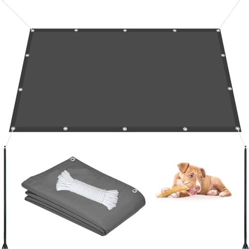 Sonnensegel Wasserdicht 2 x 3.5 m Markise Balkonsegel mit Seilen und Befestigungs Kit Geeignet für Balkone zur Beschattung, Anthrazit