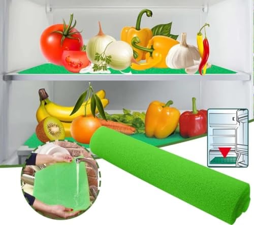2 Tapetes Base conservante Antimoho, Antibacteriano, Antihumedad, Esponja para el cajón de la verdura y Fruta de la Nevera