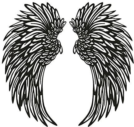 Wandtattoo 1 Paar Engel Metall Wandkunst Dekoration Ornament Engel Metall Wanddekoration Muttertag hängende Dekoration Handwerk Wandtattoo Kinderzimmer Junge Fototapete (B, One Size)