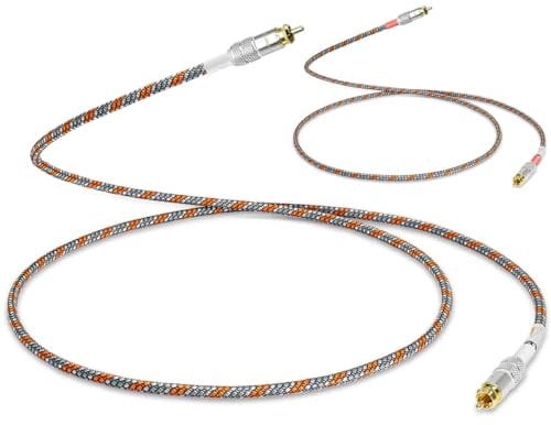 WOWLED Premium Subwoofer Cable, 2 Pack 1m/3.2ft OFC Digital Coaxial Cable Gold Plated RCA to RCA Plugs, Nylon Braided Dual Shielded RCA Cable for HiFi Subwoofer, Amplifier, TV, Home Theater