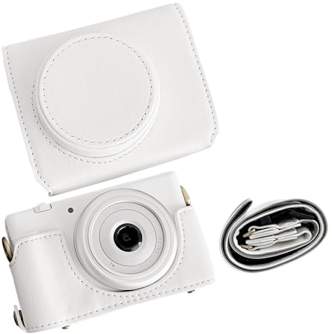 VOVMOEYA Camera Case for Sony ZV-1F/ZV-1 II/ZV-1M2 with Adjustable Shoulder Strap, ZV1F/ZV1II/ZV1M2 PU Leather Case, Prtable Protective Lightweight