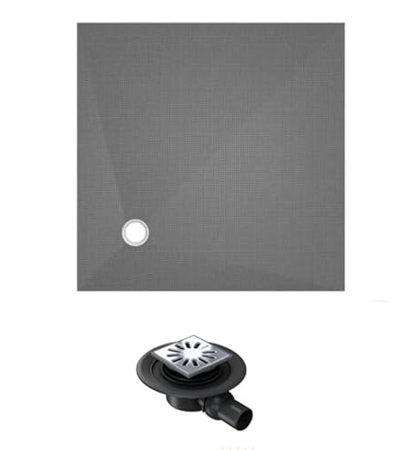Receveur de douche à carreler 90 x 90 WEDI Fundo Primo carré écoulement excentré + bonde horizontale