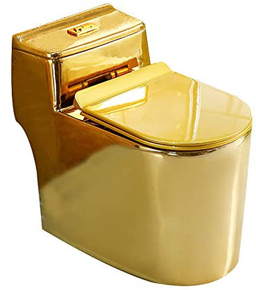 DLAZUM Einteilige Längliche Toilette Mit Doppelspülung, Siphonic Mute-Keramiktoilette, Universelle Höhe, Doppelspültoilette Für Das Badezimmer Im Hotel Zu Hause (A 680 X 385 X 600 Mm)
