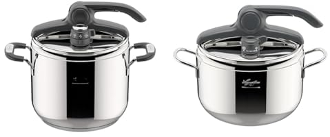 Lagostina Briosa LagoeasyUp Pentola a Pressione in Acciaio Inox 18/10 con Apertura Facile & Irradial Control Lagoeasy'UP Pentola a Pressione 5 L in Acciaio