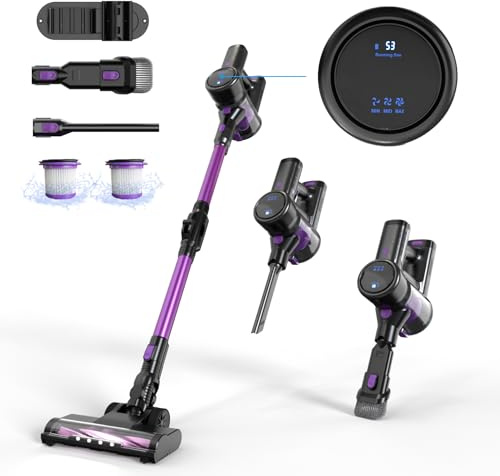 Staubsauger,Akku Staubsauger, Staubsauger Kabellos mit 50000pa Saugkraft,Kabelloser Staubsauger bis zu 40 Min Laufzeit,1L Staubbehälter, HEPA×3, Vacuum Cleaner für Teppich,Hartboden, Tierhaare (A)