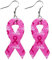 Cancer Du Sein Ruban Rose Boucles D' Oreilles en Cuir de Sensibilisation Au Cancer du Sein Boucles D' Oreilles pour Sensibilisation au Cancer du Sein Rose Accessoires (B)