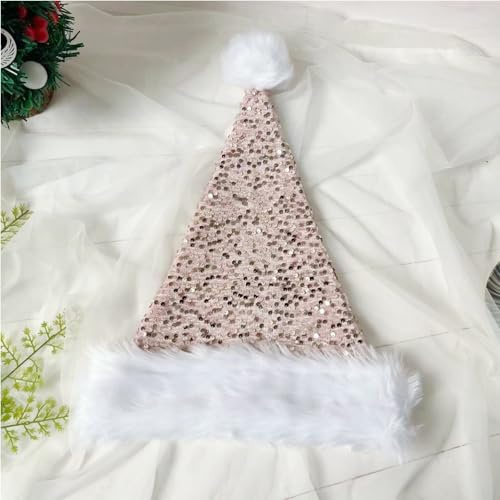 Mienocol Plüsche Weihnachtsmütze,Santa Mütze mit Plüsch Rand Bequemes Dicker Klassischer nikolaus mütze aus Samt Weihnachtsmann-Kostümzubehör
