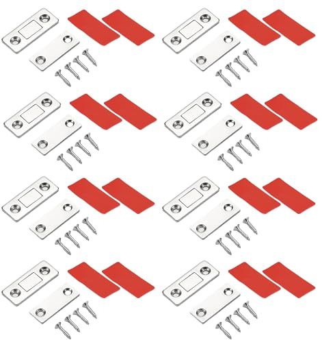 MAEXUS Türmagnet, 8 Stück Selbstklebende Magnete, Selbstklebende Türmagnete, Magnet Türschließer, Türöffner Magnetschnäpper Klebe-Magnete für Schränke Schubladen