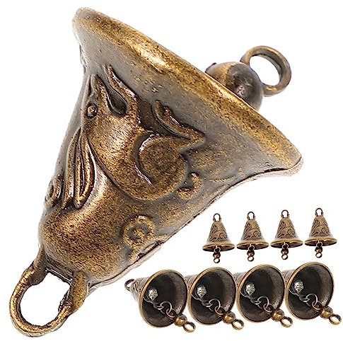BESPORTBLE 11Pcs Vintage Brass Bells for Crafts - Antique Metal Hanging Bells - Dog Potty Training Doorbell Wind Chime Making DIY Christmas Decorations Random Style