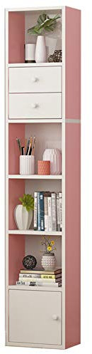 Bücherregal aus Holz für Kinder, Bücherregal mit Türen, platzsparendes Design für Kinderzimmer (Weiß/Rosa/Buche/Grün)