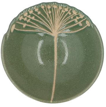 Gisela Graham Stoneware Seed Head Bowl, Green, Small