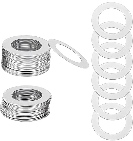 Qrity 50 Stück Flach Unterlegscheiben, M3 Runde Unterlegscheiben, 3x5x0,2mm, 304 Edelstahl Flach Sicherungsscheiben, für Bolzen und Schrauben