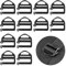 HJZHII 12 Pcs Webbing Hook Clip 25mm 1'' Strap Belt Buckle with Open Lock Plastic Webbing Sliding Button End Clasp Connector Slide Buckles for Backpack Sewn Loop Hiking Repair Replacement