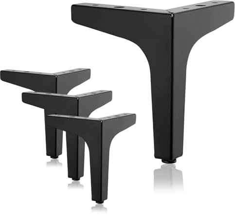 Furniture Legs, 4 Pcs Furniture Feet 15cm Modern Cupboard Leg Black Cabinet Legs Heavy Duty Metal Legs for Furniture Cabinets Sideboard Couch