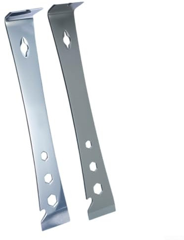 Zilimontt 2PCS Pry Bar Stainless Steel Set,Crowbar with Scale Markings,Crow Bar & Pry Tool, Molding, Scrape, Nail, Baseboard Trim Puller, & Prop Bottle Opener