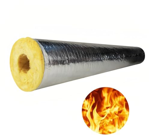 Isolation de tuyau en laine de verre, diamètre intérieur de 27 mm à 273 mm, design pré-fendu, feuille d'aluminium enveloppée pour une résistance supérieure à la chaleur, idéale pour les applications