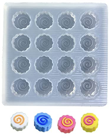 16/25 Hohlraum Spiralform Mattes Gesichtsfeuerfarbe Wachs Pellet Schimmel Hausgemachte Schimmelpilz Kerze Tropfen Kleber Für Robbenform