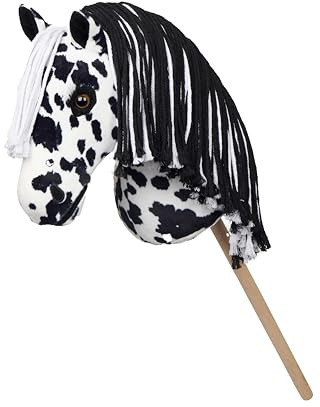 LeMieux Hobby Horse Dakota - Black and White Appaloosa - Realistic Head - Perfect for Kids