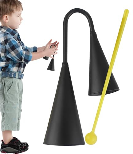 Kuhglocke Für Schlagzeug – läder + PP-handtag 18 x 10 cm 130 g/27 x 16 cm 215 g med lager | Perkussionsinstrument för band, fest, Bühne, Kirche, Musikschule, Utomhus, Solo-Auftritte & Unterricht
