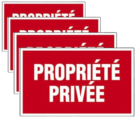 Panneau Propriété privée - Rigide 330x200mm - 4160481 (Lot de 4)