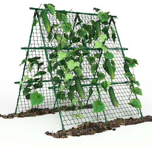 GarveeHome Gurke Rankhilfe a-Form 120x120Cm, Tomatenpflanzenhalter Aus Metall Für Kletterpflanzen, Gemüse, Obst & Blumen – Robustes Gitter Zum Ranken