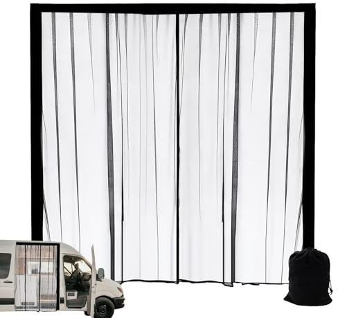 Zanzariera per Porta Camper,150 x 110 cm Rete per la Privacy - Rete Antinsetti Per Porte Scorrevoli Camper,Per Protezione Oscurante, Veicolo da Carico, Campeggio e