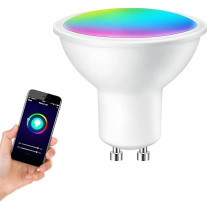 Lancoon Tuya WiFi Smart GU10 RGB Spotlight Control por voz con Alexa y Google App Bombilla LED Ajustable y Regulable y Cambiante Color para Dormitorio Salón Hotel WiFi 2.4GHz