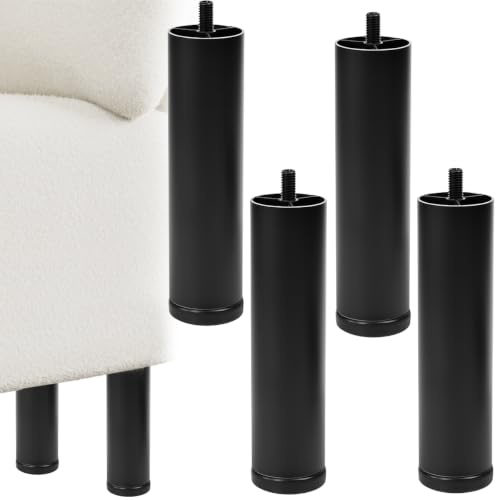 MUFANSU 4PCS Pieds de Meubles Réglables, Pieds de Meubles Filetés M8 | Pieds de Canapé en Alliage d'aluminium Pieds de Lit et Sommier à Visser 15CM Pieds de Rechange d'armoire pour Canapé, Armoire