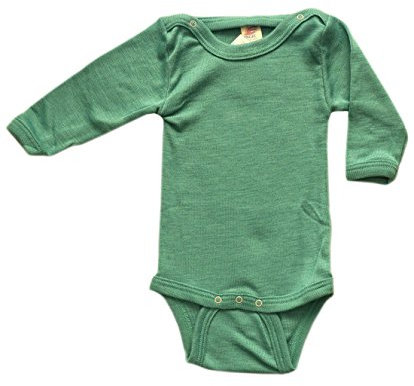 Engel Baby Body Langarm, Wolle Seide,, Eisvogel, 50-56