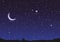 wandmotiv24 Fototapete Sternennacht, M 250 x 175 cm - 5 Teile, Wanddeko, Wandbild, Wandtapete, Himmel, Mond, M0470