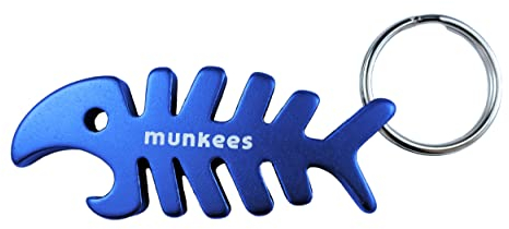 munkees Schlüsselanhänger Fisch Anhänger Figur Flaschenöffner, Blau, 34286