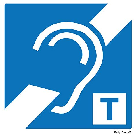 4 x Hearing Loop - Pictogram - Info Sign Removable Self Adhesive Waterproof Durable Vinyl Label Sticker 150mm x 150mm