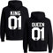 Couples Shop King Queen Hoodie Pullover - 1 Stück King Herren Schwarz L