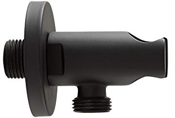 MILANO Round Hand Shower Handset Outlet Elbow Bracket Black