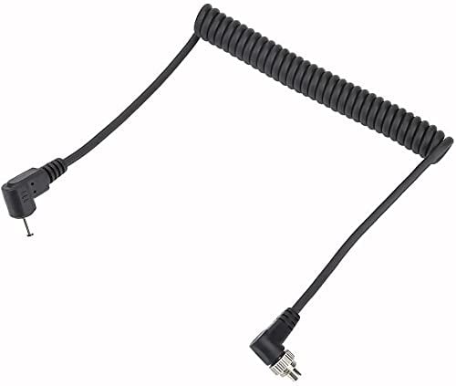 DEWIN Blitz Synchronisationskabel, Kamera Blitz Synchronisationskabel 2,5mm auf Stecker PC-Synchronisationskabel mit Schraubverschluss Verlängertes Spiralkabel