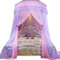 AchidistviQ Haushaltskuppel Prinzessin Bett Vorhang Baldachin Kinderzimmer Moskitonetz Pink Lila 1,2 m (4 Fuß) Bett