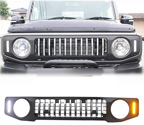 GOINUS Auto Frontgrill Kühlergrill Kühlergitter Lüftungsgitter mit LED-Licht für Suzuki Jimny JB64 JB74 2019-2020, einfache Installation