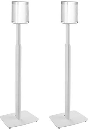 ynVISION.DESIGN Supports de sol réglables en hauteur compatibles avec Sonos One, One SL, Play : 1 | Lot de 2 | Blanc