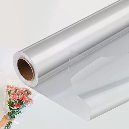 Rifrpha Cellophane Rouleau de papier cadeau transparent pour emballage de Noël 30 x 43 cm