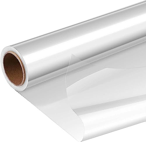 volila Papier Transparent Emballage Plié en Deux (80cm x 30m) Sachet Bonbon Papier Cadeau Transparent Cellophane pour Noël, Paniers garnis, Anniversaires et DIY (2,5 mm d'épaisseur)