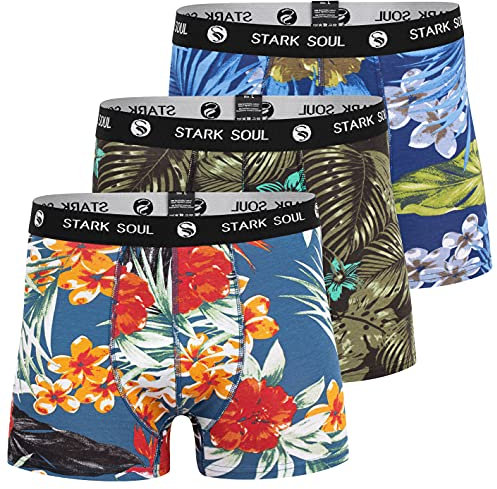 STARK SOUL Boxershorts Aloha - 3er Pack Hawaiien Boxers-Shorts | Größe XL